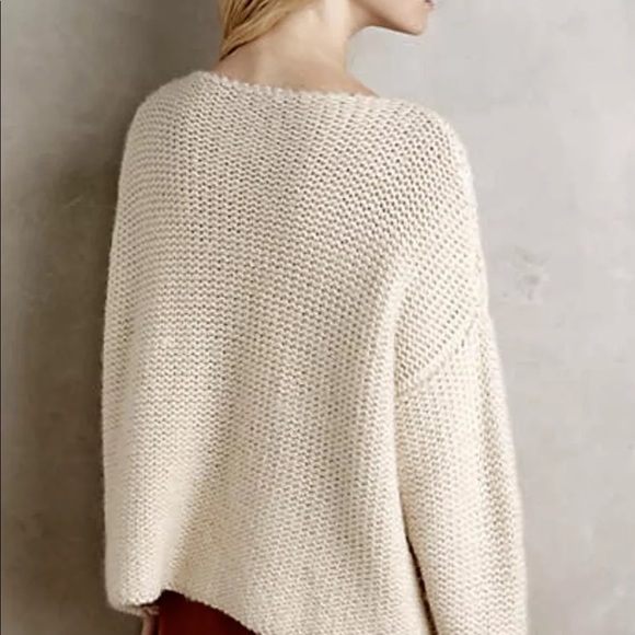 NWOT ANTHROPOLOGIE Mes Demoiselle Embroidered Hand-knit Floral Motif Sweater - Picture 2 of 8